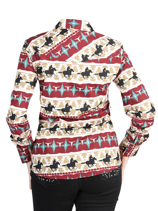 Camisa informal de manga larga El General Black/Gold - Burdeos 44480
