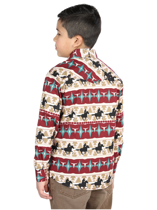 Camisa casual de manga larga El General Marfil 44492