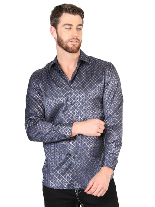 Camisa de manga larga informal azul marino El General 44551