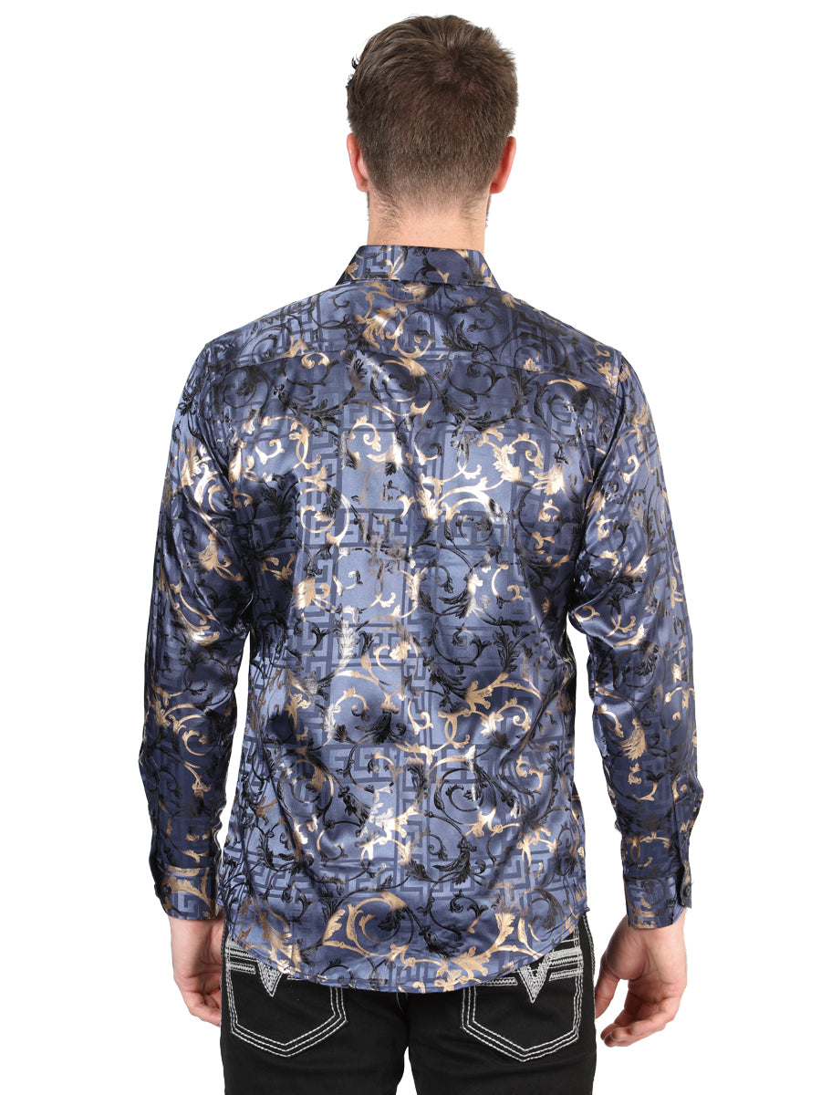 El General Navy Blue Casual Long-Sleeve Shirt 44589