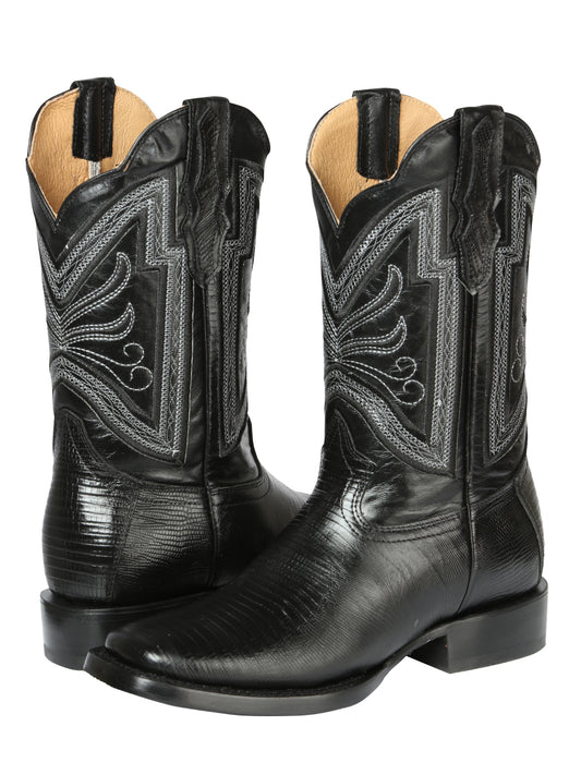Bota de rodeo para hombre El General - Lagarto de imitación - Negra 44666