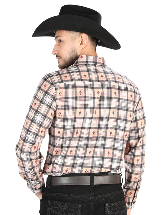El General - Camisa informal de manga larga - Beige/Negro 44698