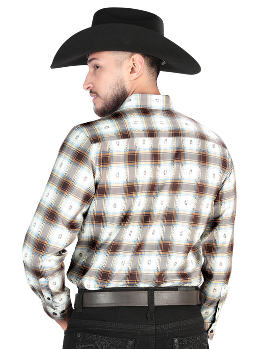 El General - Camisa informal de manga larga - Marrón/Arena 44700