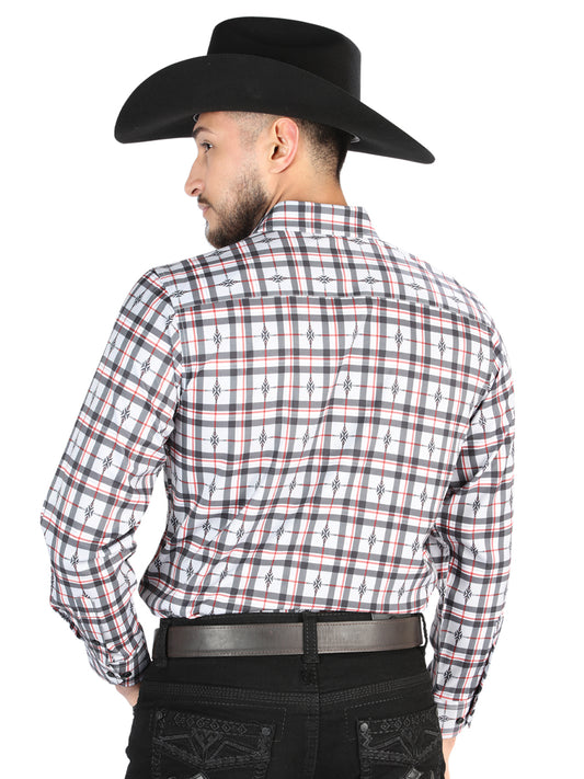Camisa Casual de Manga Larga El General - Negro/Blanco 44703