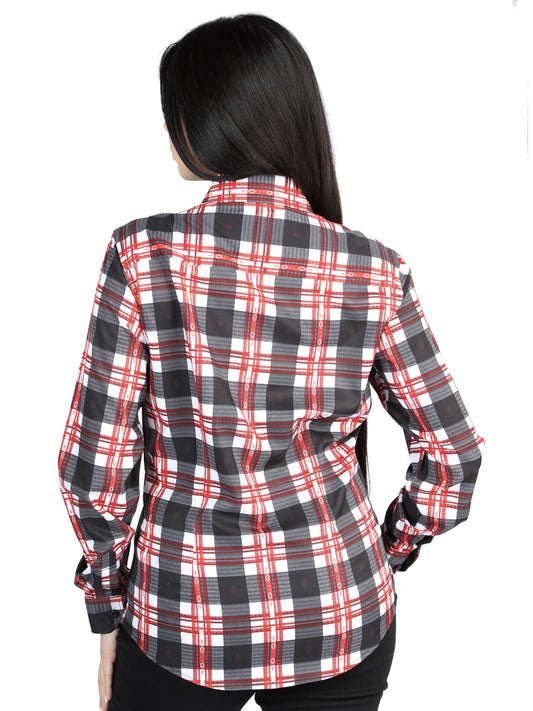 El General - Camisa informal de manga larga - Blanco/Rojo 44724