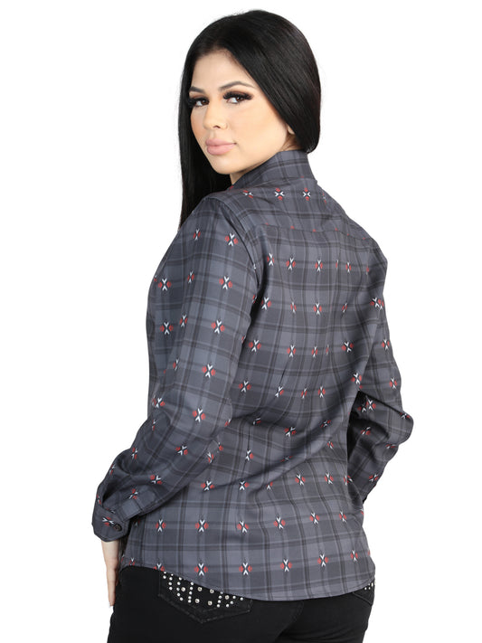 El General - Camisa informal de manga larga - Gris/Marrón 44725
