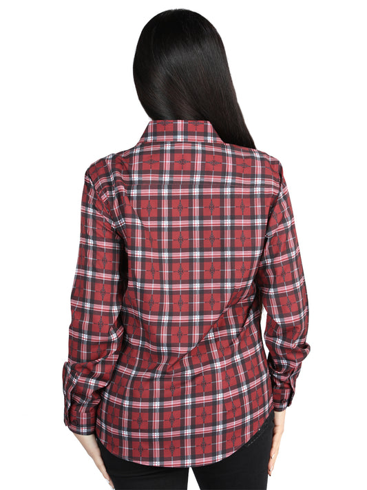 El General - Camisa informal de manga larga - Rojo/Negro 44727