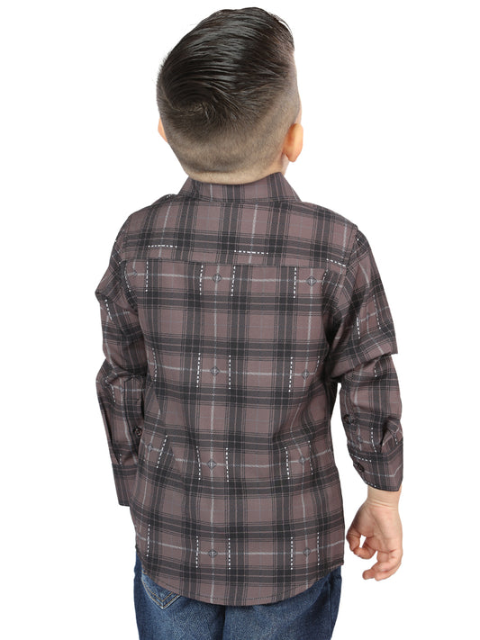 Camisa Casual de Manga Larga El General Moka/Oliva 44746