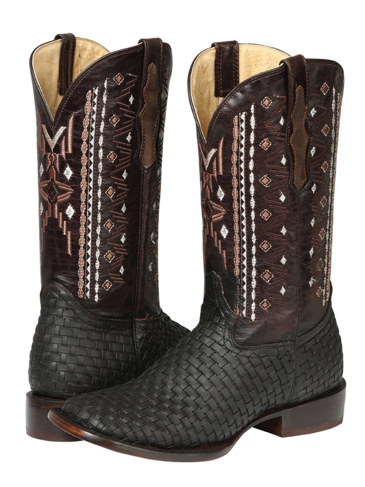 Botas de rodeo de cuero Petatillo para hombre El General - Crazy Brown 44861