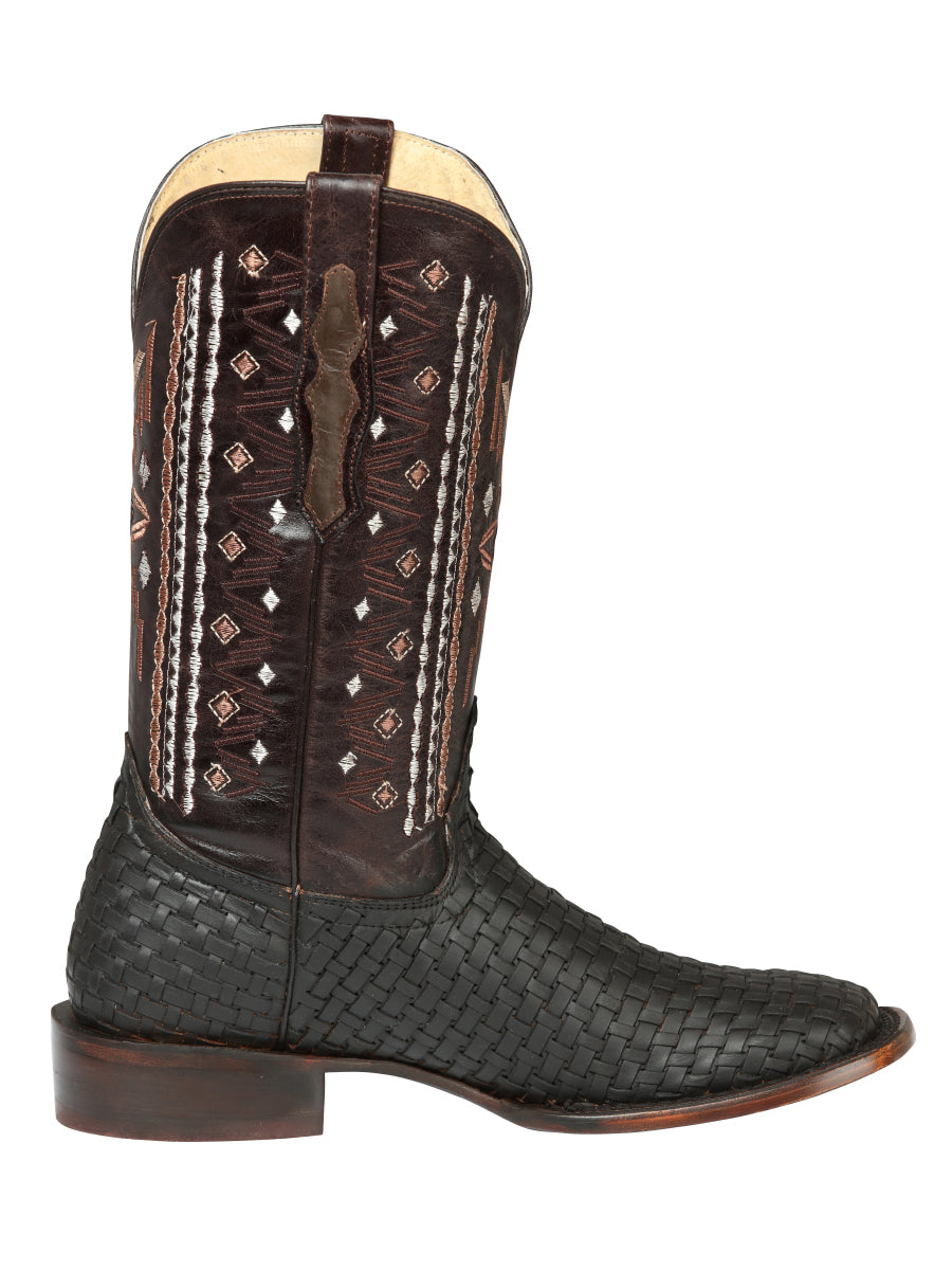 El General Men’s Leather Rodeo Boots Petatillo - Crazy Brown  44861