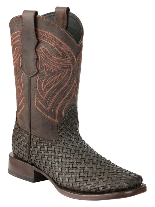 Botas Rodeo de Cuero para Hombre Petatillo El General - Chocolate 45013