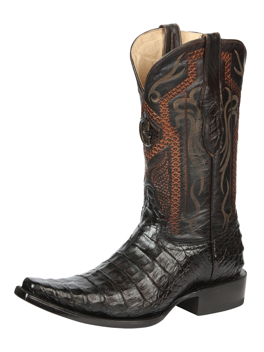 El General Men's Exotic Caiman Belly Cowboy Boots - Brown 45079