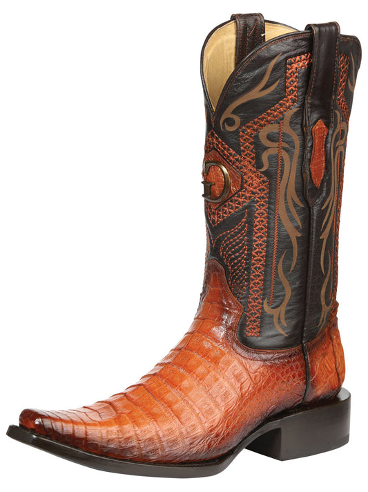 El General Men's Exotic Caiman Belly Cowboy Boots - Cognac  45080