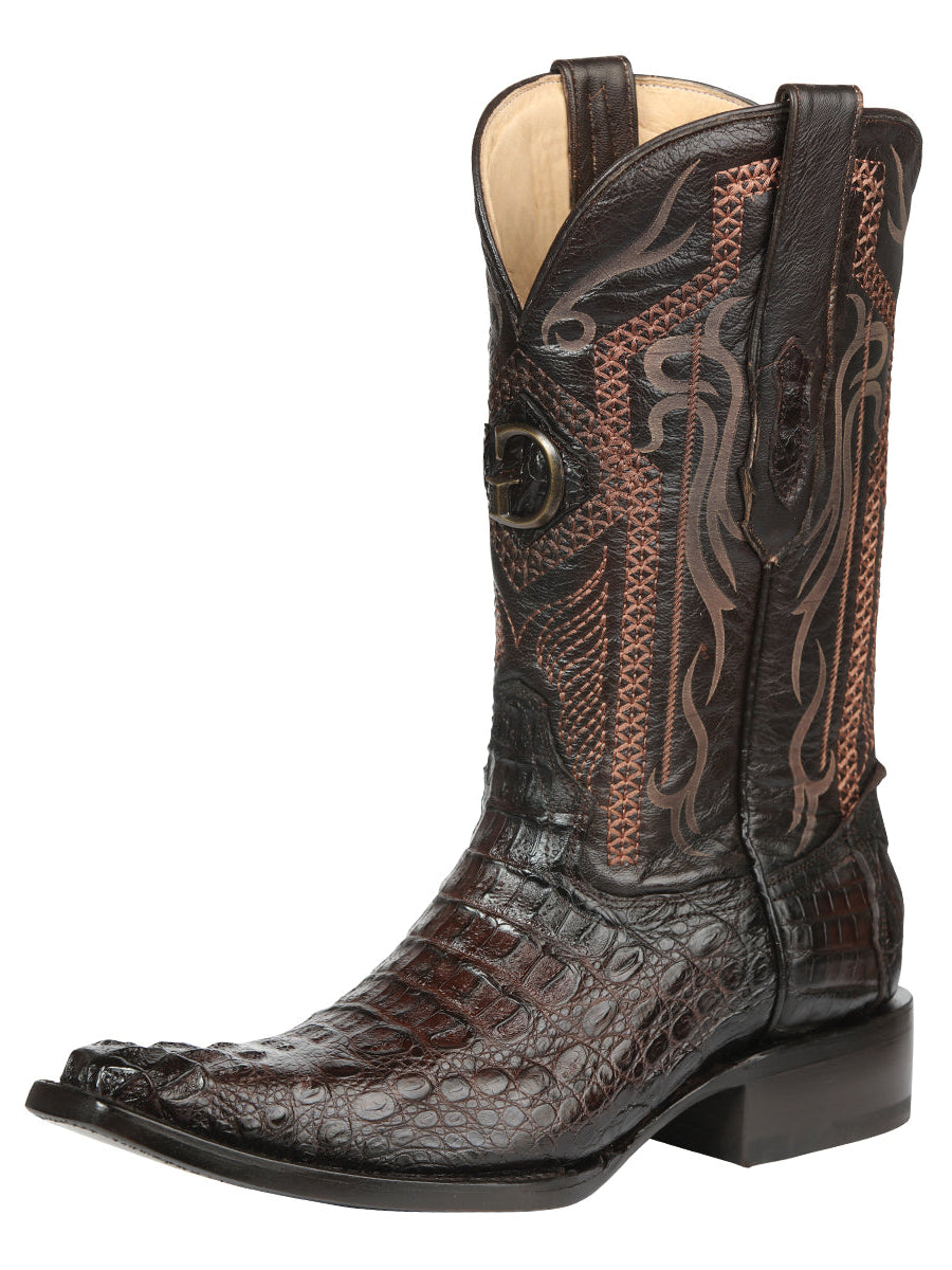 El General Men's Exotic Caiman Nuca Cowboy Boots - Brown 45082
