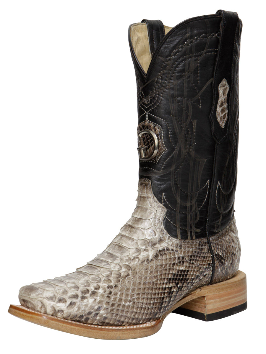 El General Men's Exotic Python Rodeo Boots - Natural 45090