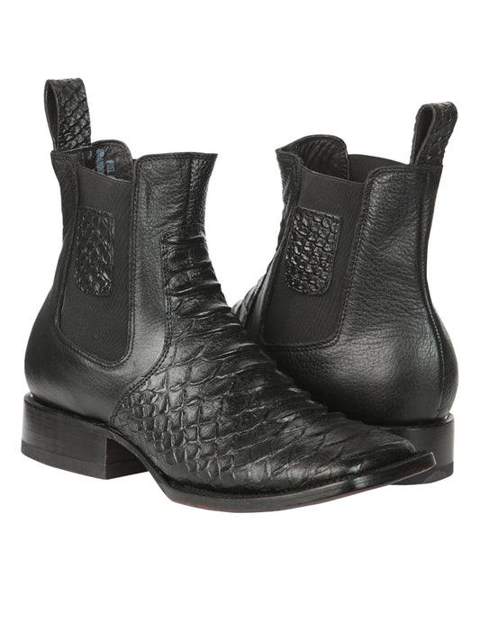 Botines negros de imitación de piel de pitón para hombre El General 45093