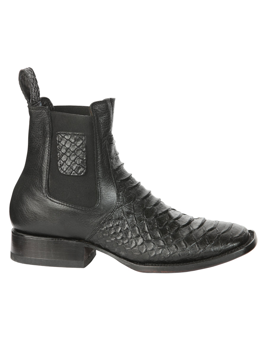 El General Men’s Python Imitation Black Ankle Boots 45093