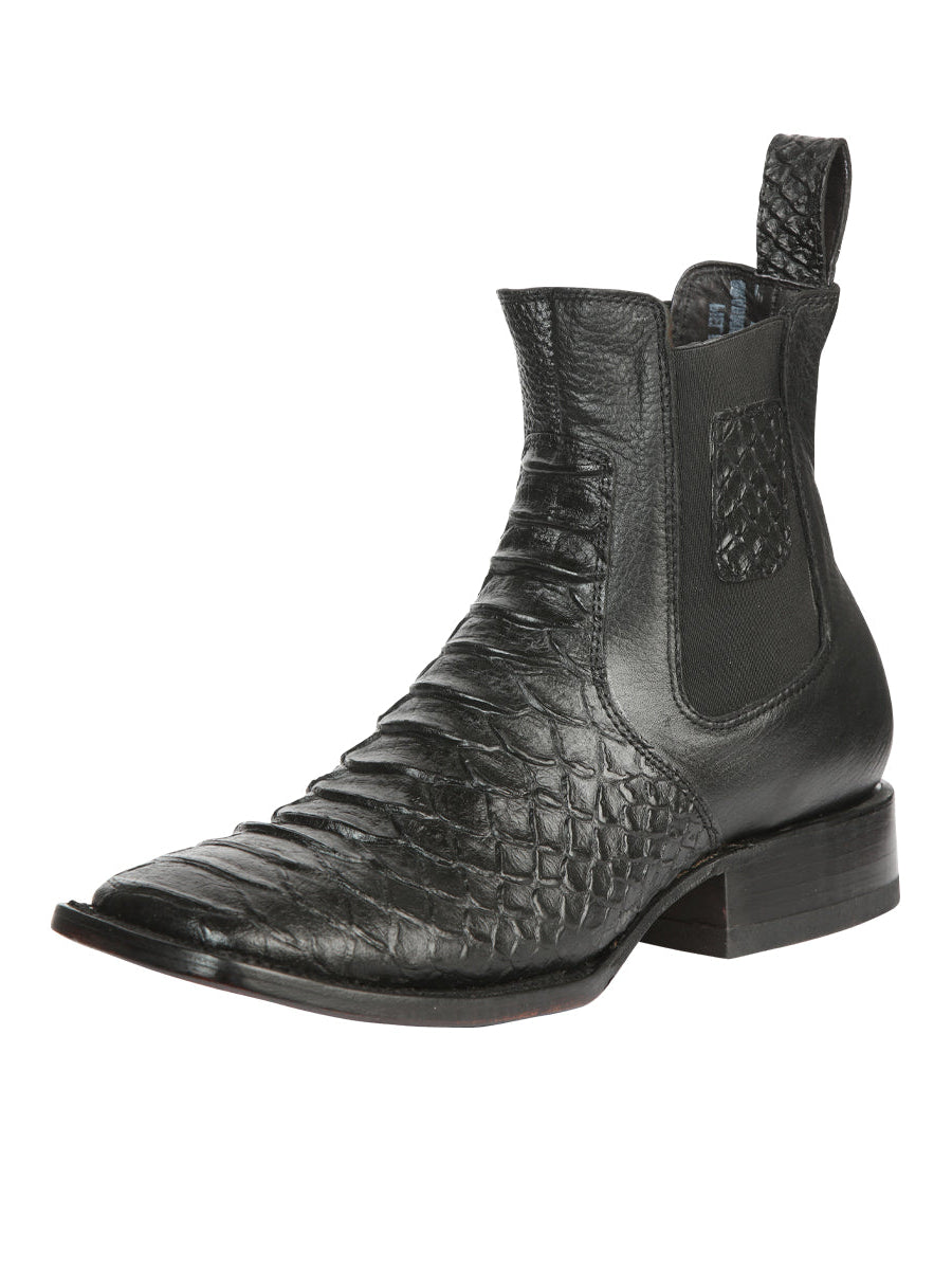 El General Men’s Python Imitation Black Ankle Boots 45093