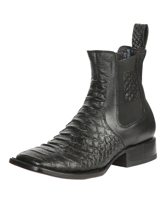 El General Men’s Python Imitation Black Ankle Boots 45093