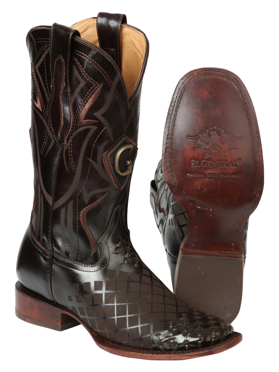 Men's Rodeo Boots - El General Pull-Up Leather - Brown 45173
