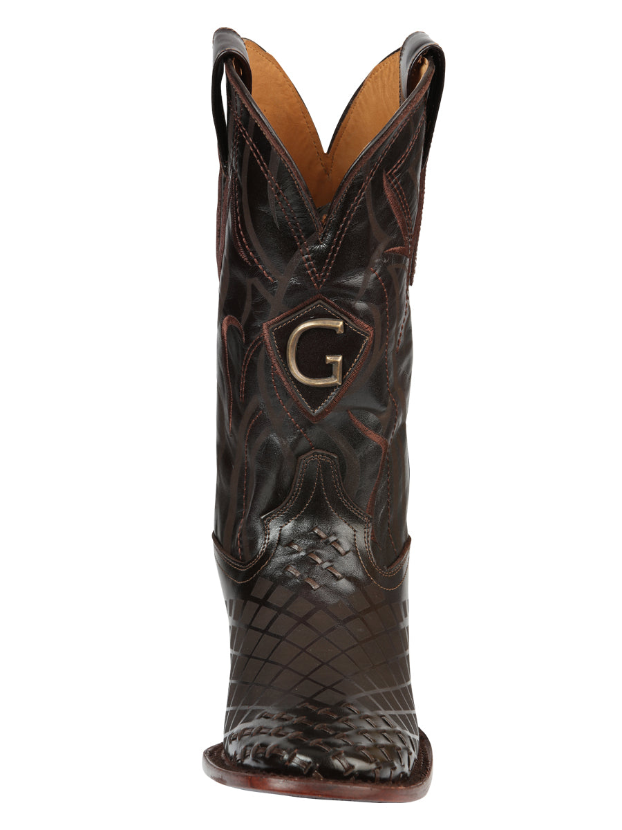 Men's Rodeo Boots - El General Pull-Up Leather - Brown 45173