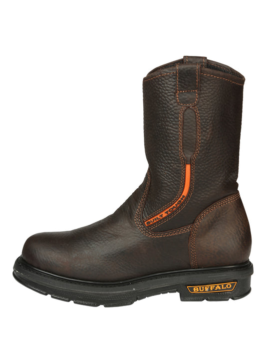 Botas de trabajo Buffalo & Bull para hombre con puntera de cuero vacuno - Rino Moka 45260