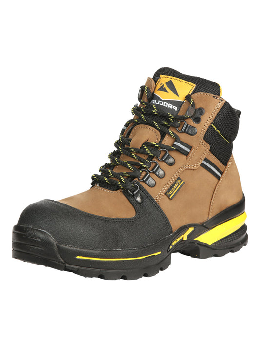 Procliff Men’s Work Shoes with Laces and Toe Cap - Nobuck Maple  45286