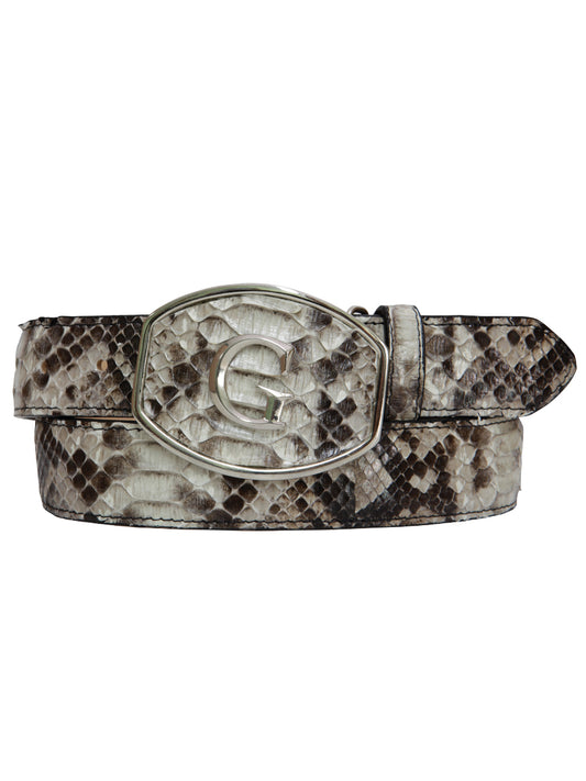 El General Men's Exotic Python Leather Belt - Natural 45305