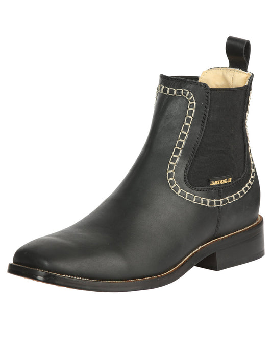El General Men’s Leather Ankle Boots - Black 45420