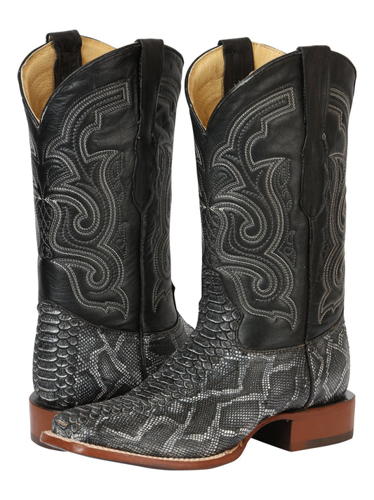Botas de rodeo para hombre El General de imitación pitón - Gris 45432