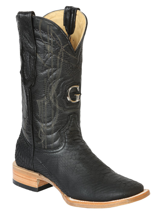 Botas Vaqueras El General Exotic Python para Hombre - Negro 45503