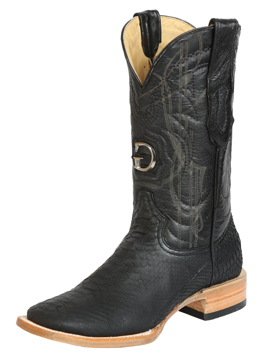 El General Men's Exotic Python Rodeo Boots - Black 45503
