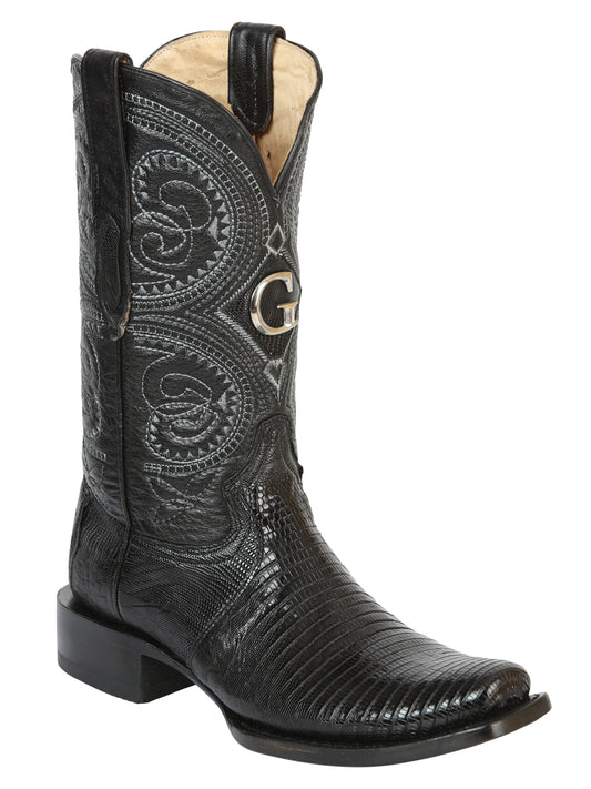 Botas de Cowboy de Lagarto Exótico para Hombre El General - Negras 45512