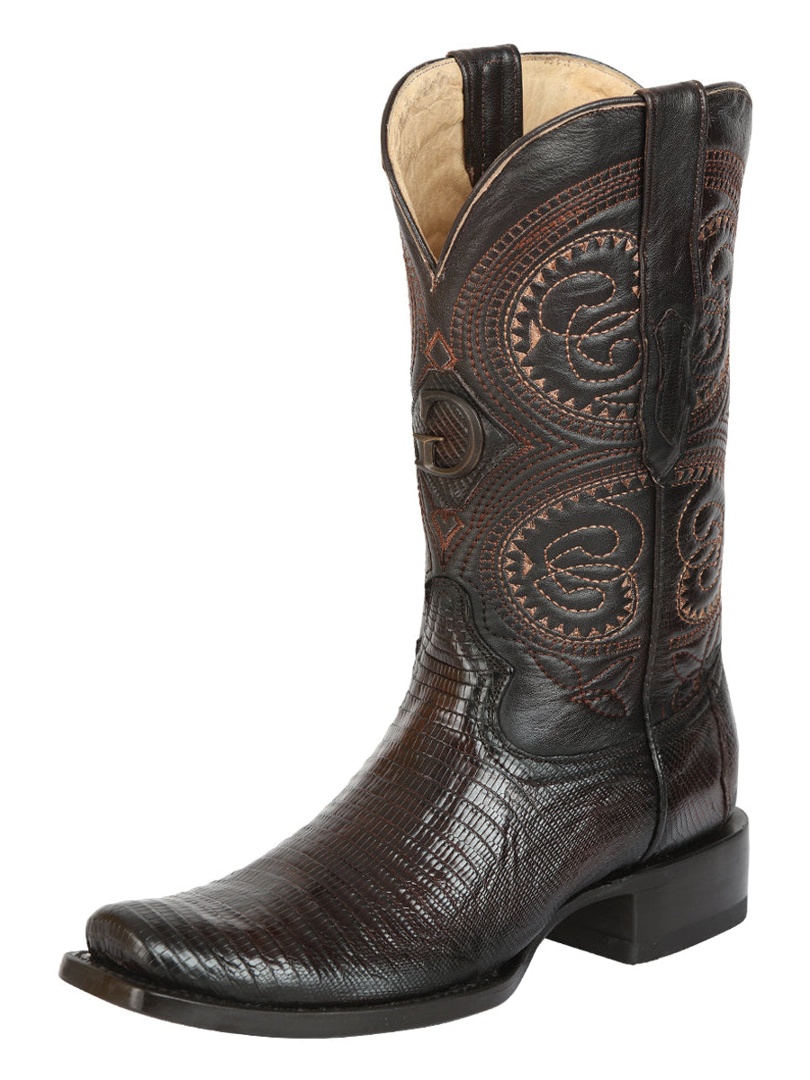 El General Men's Exotic Lizard Cowboy Boots - Brown 45513