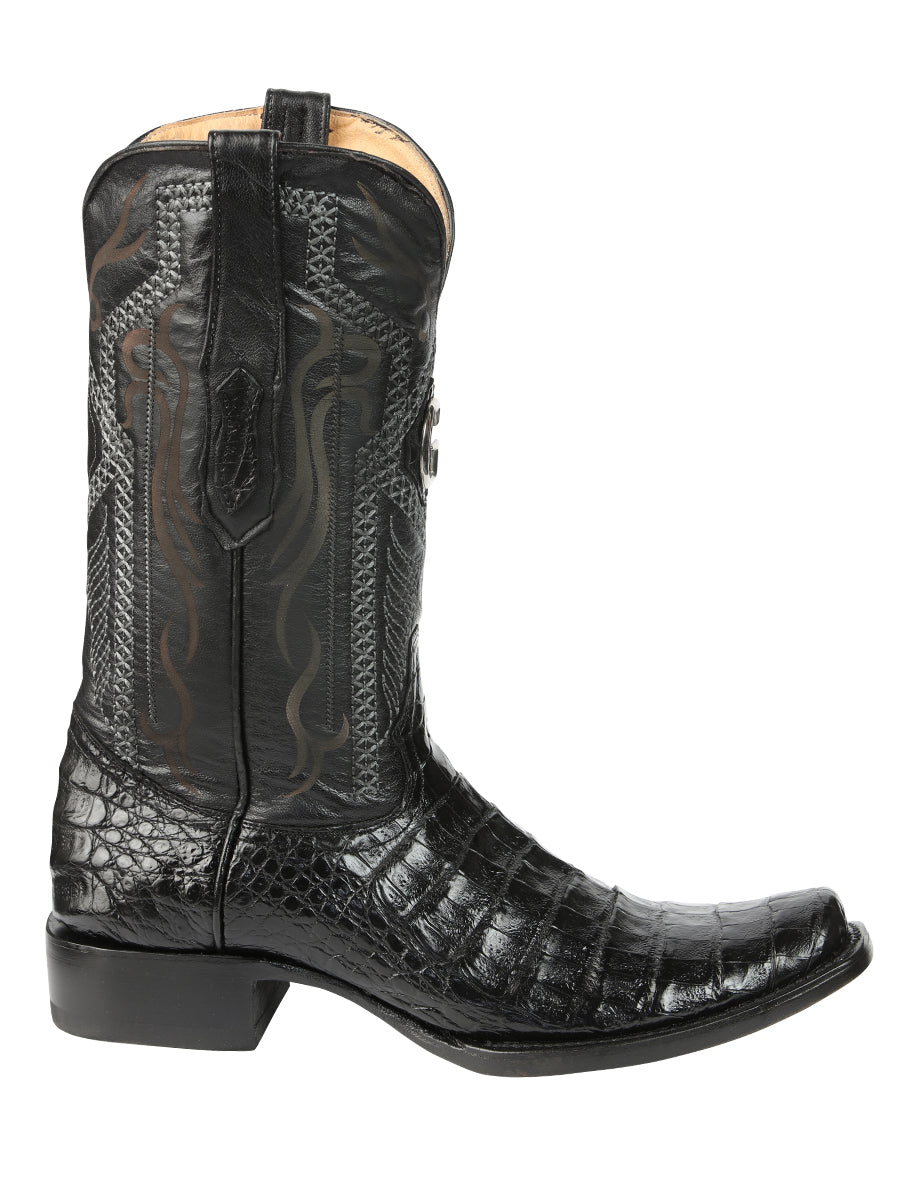 El General Men's Exotic Caiman Belly Cowboy Boots - Black 45518