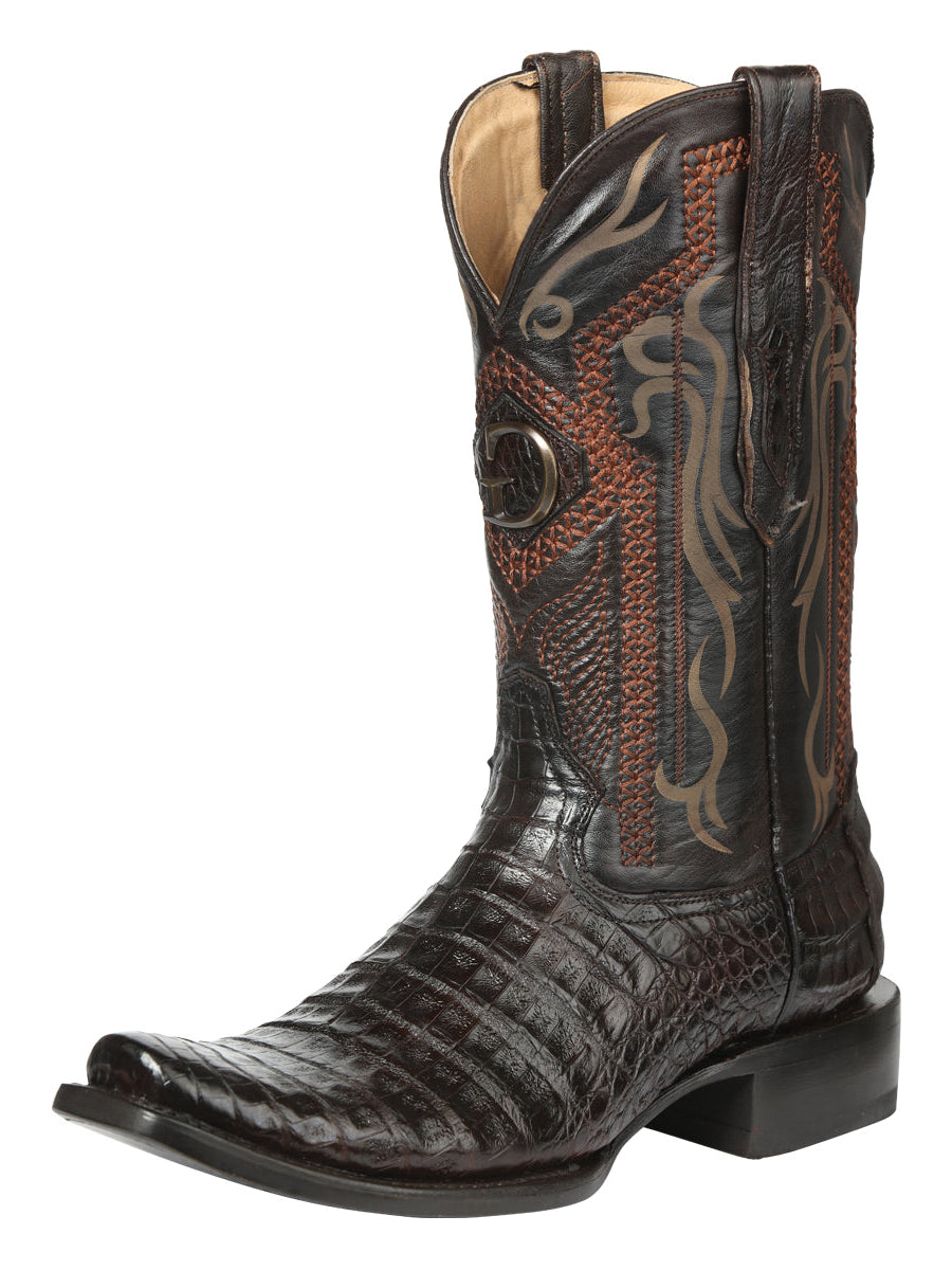 El General Men's Exotic Caiman Belly Cowboy Boots - Brown 45519