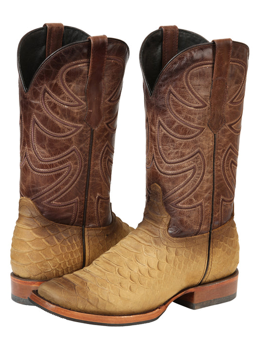 Botas de Rodeo para Hombre El General Imitación Pitón - Miel 45563