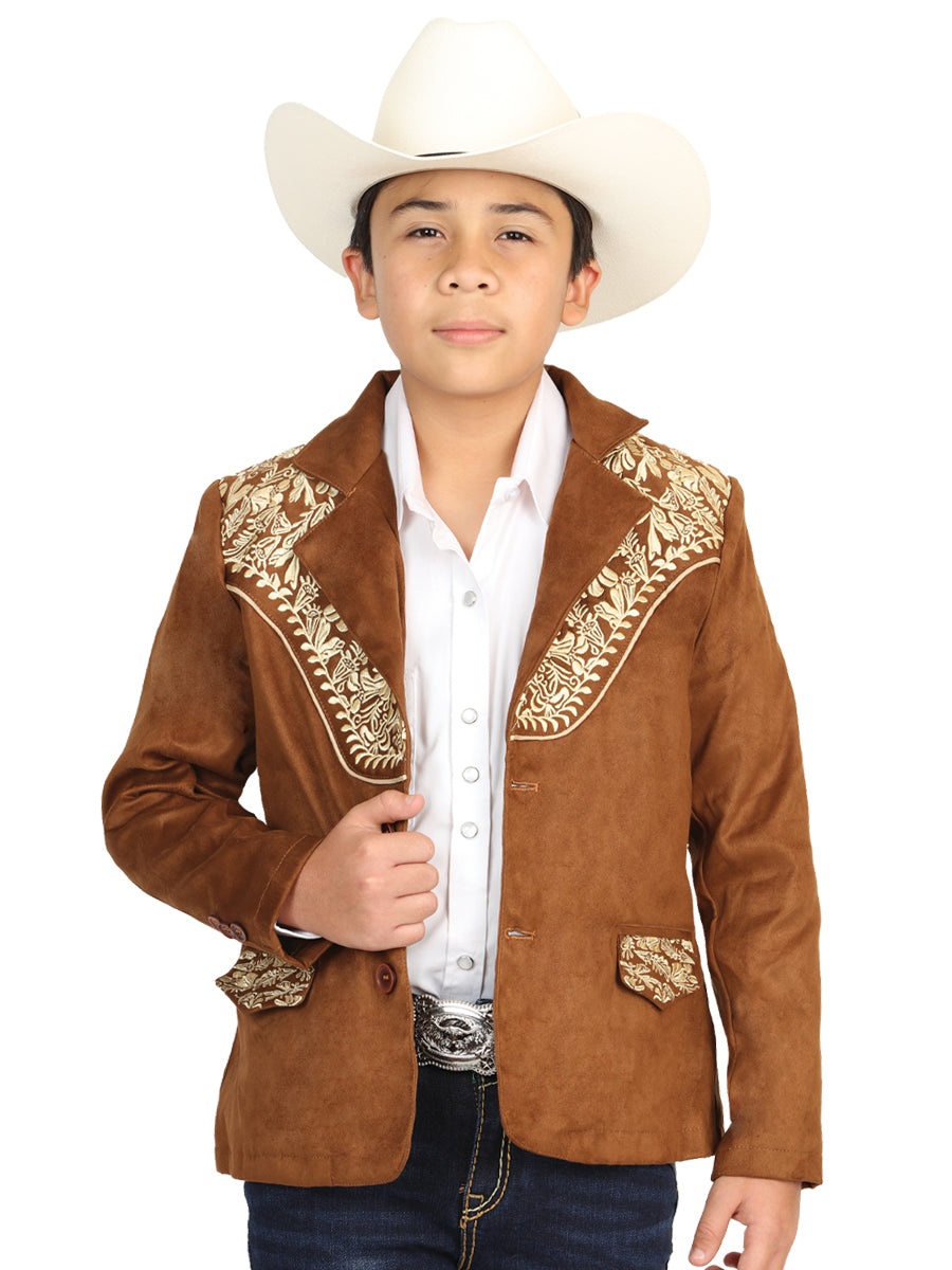 El General Kids’ Suede Blazer - Tan 45658