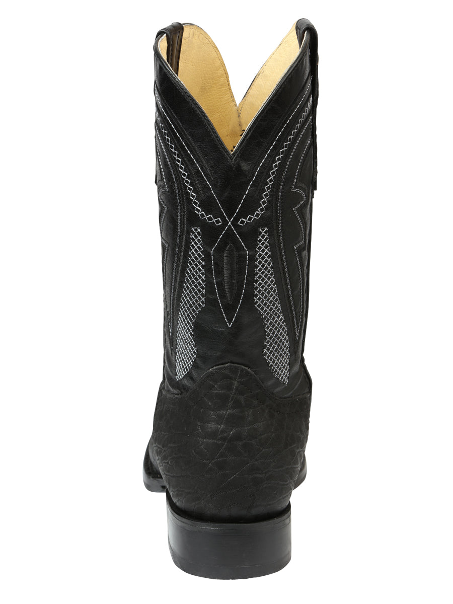Men’s El General Western Boots - Imitation Bull Neck Black 45666