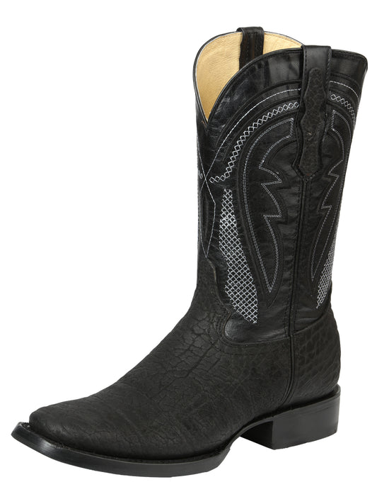 Men’s El General Western Boots - Imitation Bull Neck Black 45666