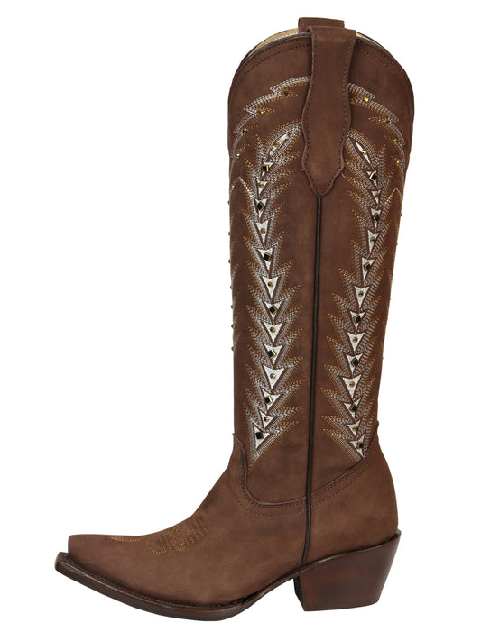 Botas Vaqueras Bordadas El General para Mujer - Marrón 45788