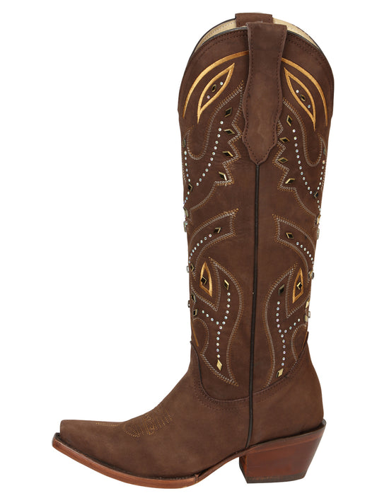 Botas vaqueras bordadas El General para mujer - Marrón 45792