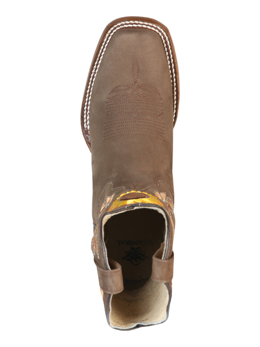 Bota de rodeo para mujer El General - Nobuk camel 51164