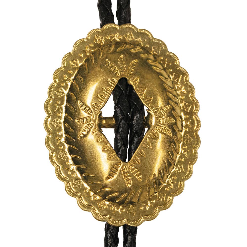 Gold Concho Bolo Tie