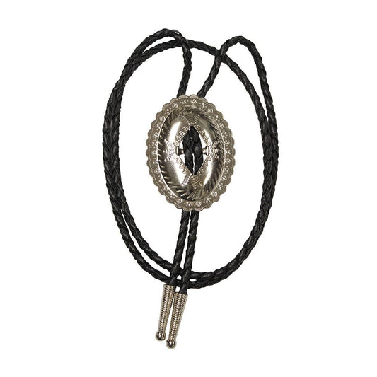 Corbata bolo de concho de plata