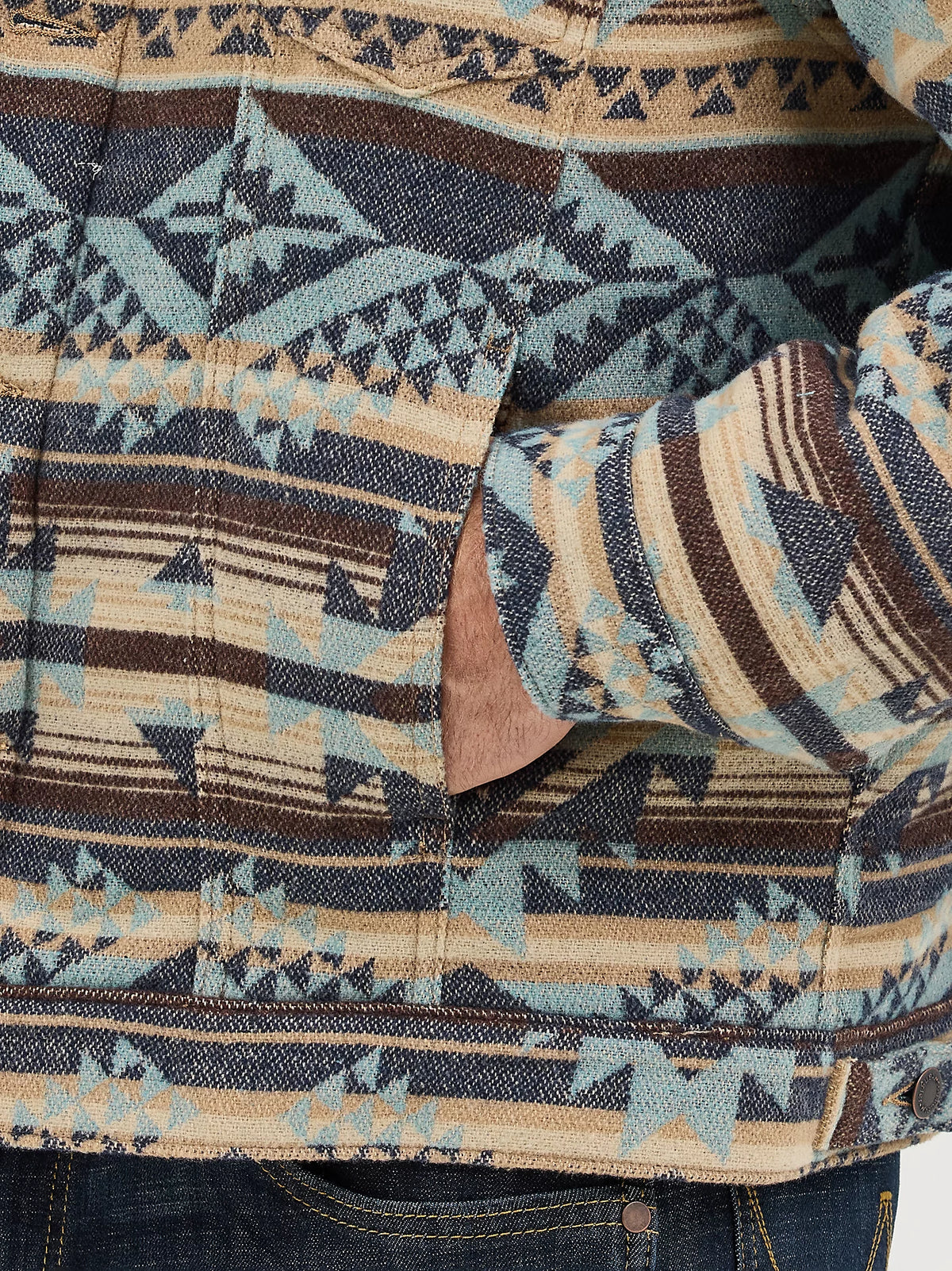 Wrangler Sherpa-Lined Jacquard Jacket - Dark Sapphire