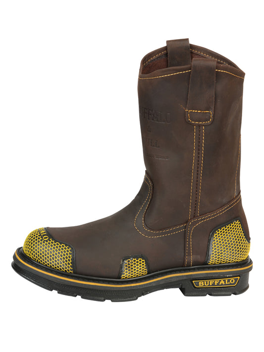 Botas de trabajo Buffalo & Bull para hombre - Marrón/Amarillo 123031