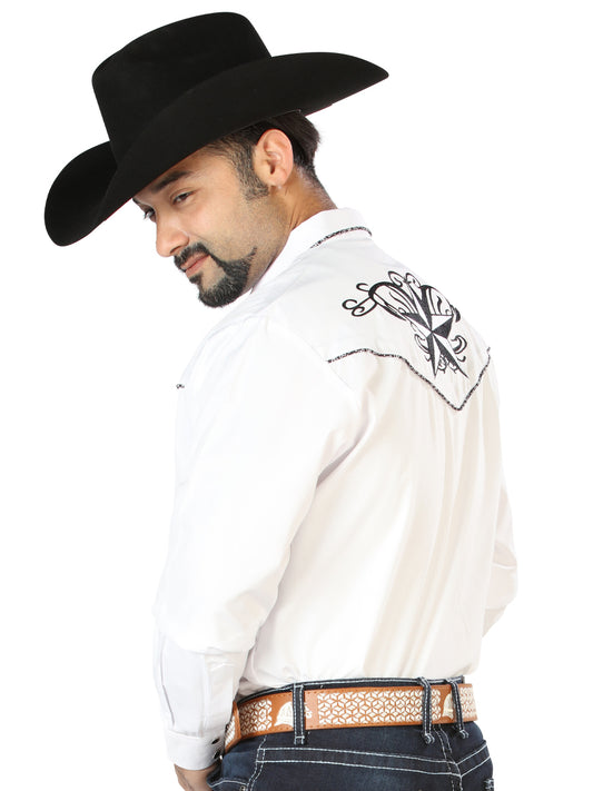 Camisa vaquera El General bordada blanca/negra 126683