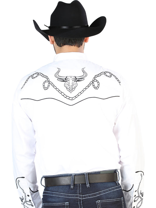 Camisa Bordada El Señor de los Cielos Blanca/Negra 126712