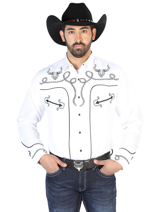 El Señor de los Cielos Embroidery Shirt White/Black 126712